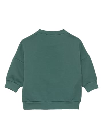 Lässig Sweatshirt "Little Gang Smile" in Grün/ Orange