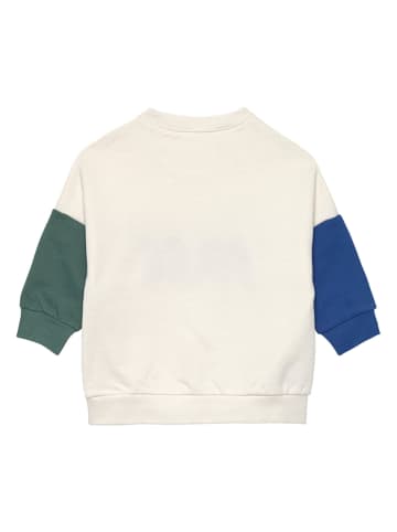 Lässig Sweatshirt "Little Gang Free" crème/donkerblauw/groen