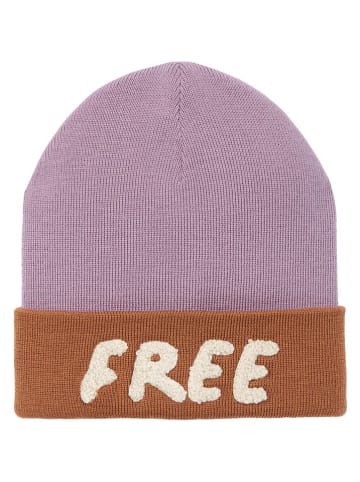 Lässig Wollen beanie "Little Gang" paars/lichtbruin