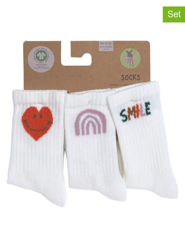 Lässig 3er-Set: Socken "Little Gang Smile" in Weiß