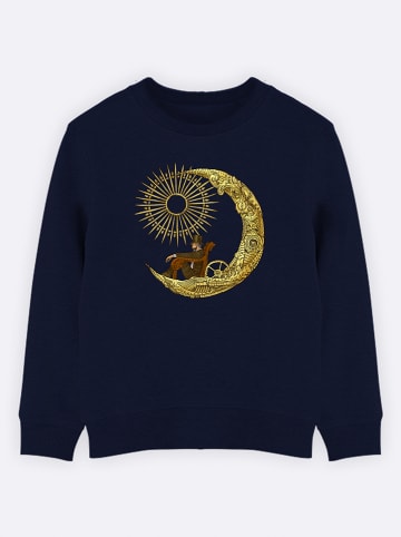WOOOP Sweatshirt "Moon Travel" in Dunkelblau