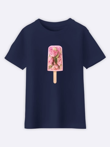 WOOOP Shirt "Floral popsicle" in Dunkelblau