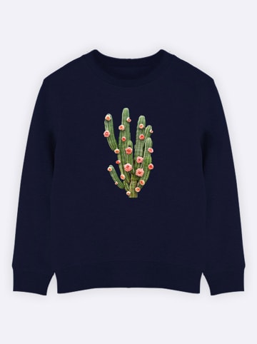 WOOOP Sweatshirt "Cactus roses" in Dunkelblau