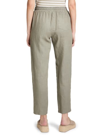 CARTOON Lniane spodnie w kolorze zielonym