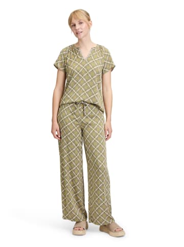 CARTOON Bluse in Grün/ Creme