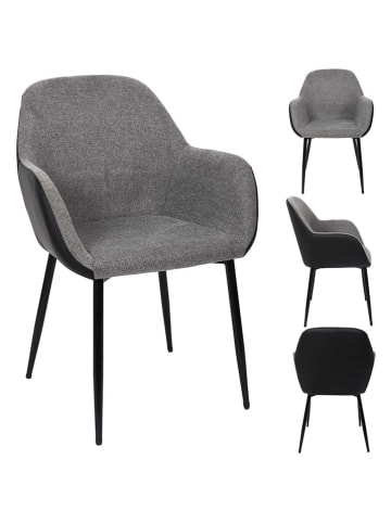 HYGGE 2er-Set: Esszimmerstühle "Memphis" in Grau/ Schwarz - (B)57 x (H)86 x (T)59 cm
