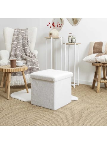 THE HOME DECO FACTORY Poef wit - (B)38 x (H)38 x (D)38 cm