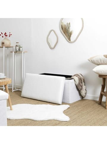 THE HOME DECO FACTORY Aufbewahrungsbank in Weiß - (B)76 x (H)38 x (T)38 cm