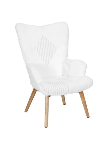 THE HOME DECO FACTORY Fotel "Helsinki" w kolorze białym - 74 x 100 x 65 cm