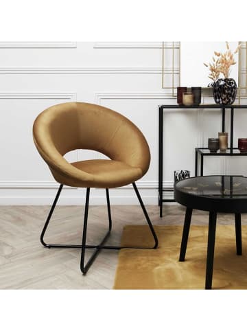 Rétro Chic Sessel "Giulia" in Gelb - (B)52 x (H)84 x (T)67 cm