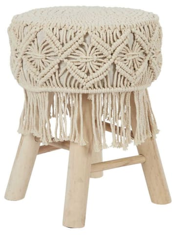 Ethnical Life Hocker in Beige - (B)32 x (H)42 cm
