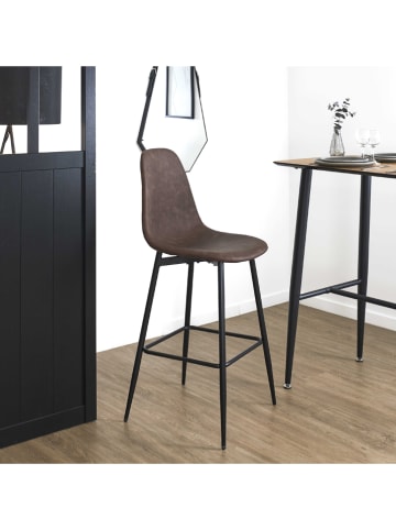 chairs for all 2-delige set: barkrukken "Amber" bruin - (B)44 x (H)110 x (D)54 cm