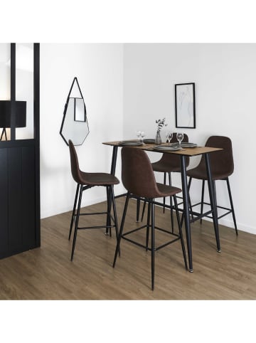 chairs for all 2er-Set: Barhocker "Amber" in Braun - (B)44 x (H)110 x (T)54 cm