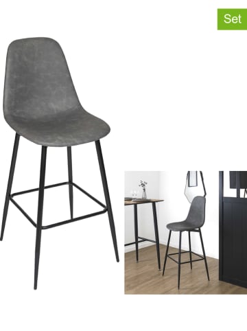 chairs for all Hockery barowe (2 szt.) "Amber" w kolorze szarym - 44 x 110 x 54 cm
