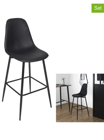 chairs for all 2er-Set: Barhocker "Amber" in Schwarz - (B)44 x (H)110 x (T)54 cm