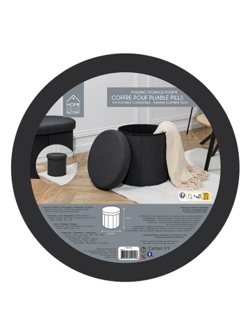 chairs for all Hocker "Pills" w kolorze czarnym ze schowkiem - wys. 38 x Ø 38 cm
