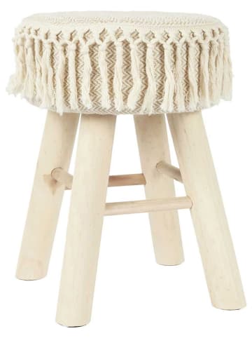 Ethnical Life Hocker in Creme - (B)28 x (H)40 cm