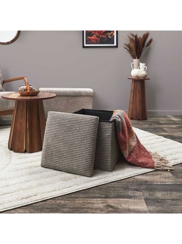THE HOME DECO FACTORY Aufbewahrungshocker in Taupe - (B)38 x (H)38 x (T)38 cm