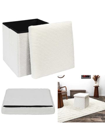 THE HOME DECO FACTORY Aufbewahrungshocker in Beige - (B)38 x (H)38 x (T)38 cm