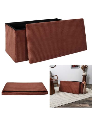 THE HOME DECO FACTORY Aufbewahrungsbank in Braun - (B)76 x (H)38 x (T)38 cm