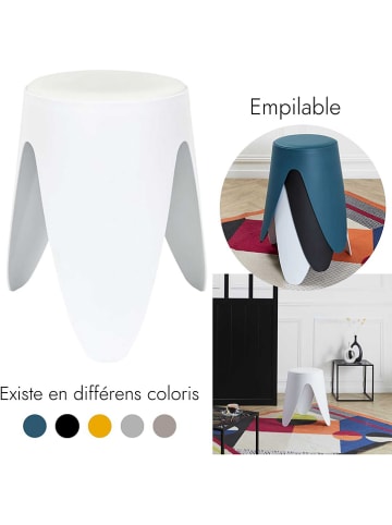 THE HOME DECO FACTORY Hocker in Weiß - (B)30 x (H)46 x (T)30 cm