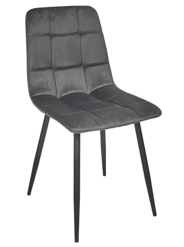 Rétro Chic Krzesło "Mateo" w kolorze szarym - 45 x 88 x 52 cm