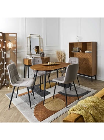 Rétro Chic Esszimmerstuhl ''Mateo'' in Grau - (B)45 x (H)88 x (T)52 cm