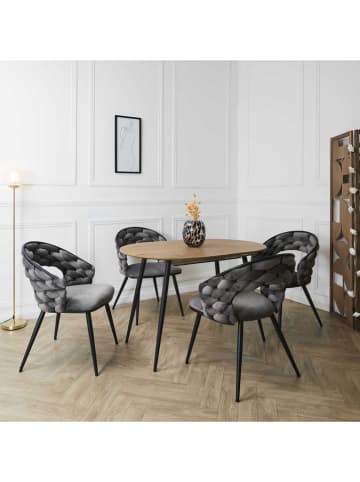 Rétro Chic Esszimmerstuhl ''Sawyer'' in Grau - (B)62 x (H)83 x (T)54 cm