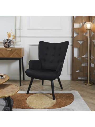 Rétro Chic Fauteuils "Giulia" zwart - (B)68 x (H)96 x (D)75 cm