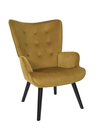 Rétro Chic Fotel "Giulia" w kolorze żółtym - 68 x 96 x 75 cm