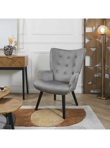 Rétro Chic Sessel ''Giulia''  in Grau - (B)68 x (H)96 x (T)75 cm