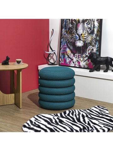 Rétro Chic Poef "Atome" petrol - (H)44 x Ø 38 cm