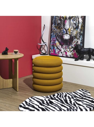 Rétro Chic Puf "Atome" w kolorze musztardowym - wys. 44 x Ø 38 cm