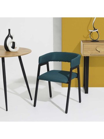 Rétro Chic 2-delige set: armleuningstoelen "Atom" petrol - (B)50 x (H)74 x (D)50,5 cm