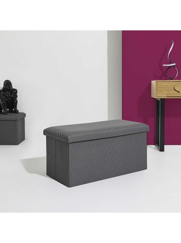 Rétro Chic Sitztruhe "Atome" in Grau - (B)77 x (H)38 x (T)38 cm