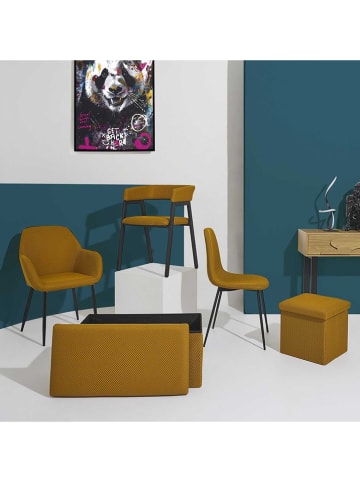 Rétro Chic 4-delige set: stoelen "Atome" okergeel - (B)44 x (H)86 x (D)54 cm