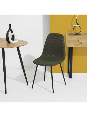 Rétro Chic 4er-Set: Stühle ''Atome'' in Khaki - (B)44 x (H)86 x (T)54 cm