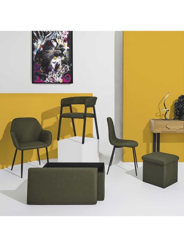 Rétro Chic 4-delige set: stoelen "Atome" kaki - (B)44 x (H)86 x (D)54 cm