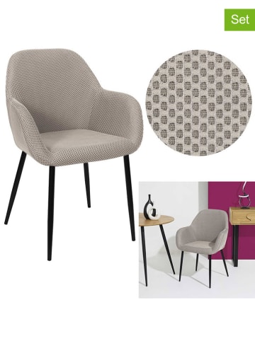 Rétro Chic 2er-Set: Sessel ''Atome'' in Grau - (B)55,7 x (H)85 x (T)59 cm