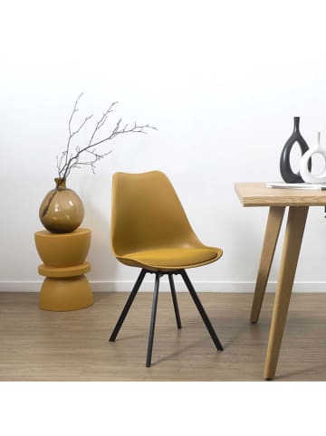 Rétro Chic 4-delige set: stoelen "Atome" lichtbruin - (B)47 x (H)82 x (D)52 cm