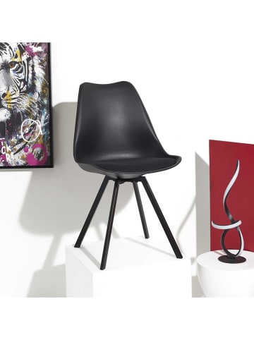 Rétro Chic 4er-Set: Stühle ''Atome'' in Schwarz - (B)47 x (H)82 x (T)52 cm