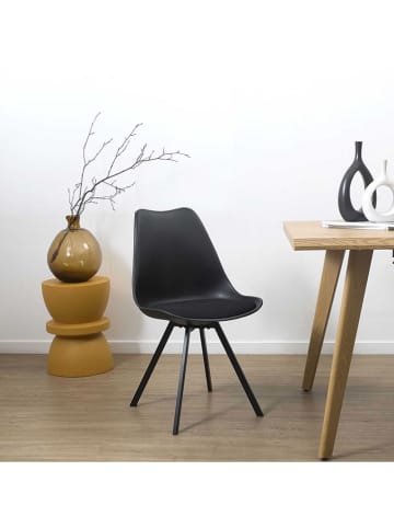 Rétro Chic 4er-Set: Stühle ''Atome'' in Schwarz - (B)47 x (H)82 x (T)52 cm
