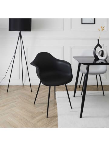 Rétro Chic 4er-Set: Sessel "Gustav" in Schwarz - (B)62 x (H)85 x (T)59 cm