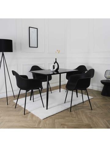 Rétro Chic Fotele (4 szt.) "Gustav" w kolorze czarnym - 62 x 85 x 59 cm