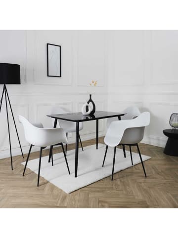 Rétro Chic 4-delige set: fauteuils "Gustav" wit - (B)62 x (H)85 x (D)59 cm