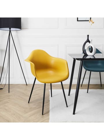 Rétro Chic 4er-Set: Sessel "Gustav" in Gelb - (B)62 x (H)85 x (T)59 cm