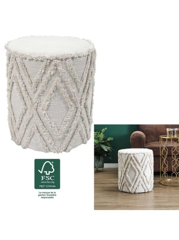 Ethnical Life Pouf ''Mirage'' in Beige - (H)41 x Ø 37 cm