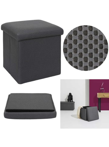 Rétro Chic Kruk met opbergruimte "Atome" grijs - (B)38 x (H)38 x (D)38 cm