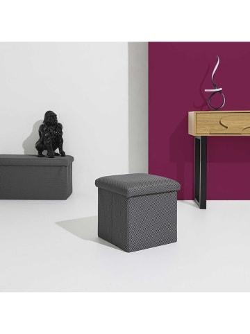 Rétro Chic Kruk met opbergruimte "Atome" grijs - (B)38 x (H)38 x (D)38 cm