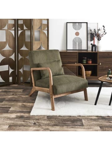 THE HOME DECO FACTORY Fotel w kolorze zielonym - 64,5 x 83 x 75 cm